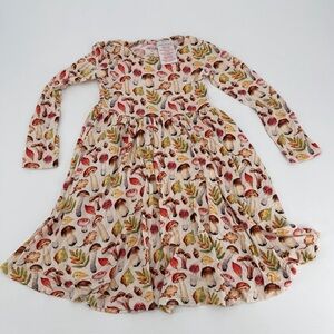 Posh Peanut Mushroom Forest Twirl Bamboo Dress Girls Kids 6